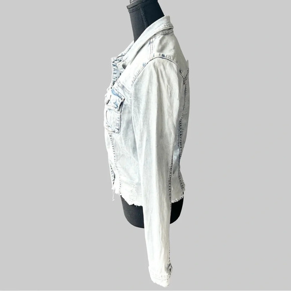 Kut From the Kloth Light Wash Distressed Jean Jacket - Picture 3 of 16